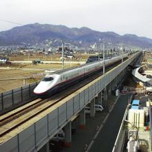 Elevated Bridge of Nagano Shinkansen in Imai